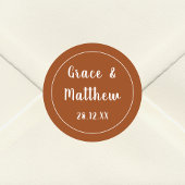 Classic Elegante Terracotta Moderne Gastgeschenk H Runder Aufkleber