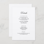 Classic Elegante Wedding Details - Karte (Vorne/Hinten)