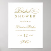 Classic Elegantes antikes Gold Wedding Brautparty Poster (Vorne)