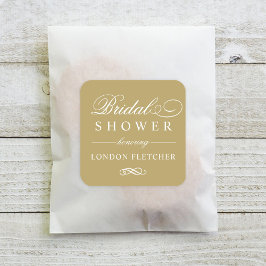 Classic Elegantes antikes Gold Wedding Brautparty Quadratischer Aufkleber