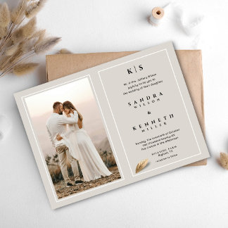Classic & Elegantes Forever Foto Gerahmt Hochzeit Einladung