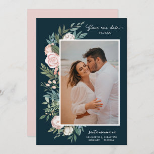 Classic Elegantes, gemaltes Foto mit 2 Farben   Aq Save The Date