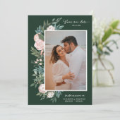 Classic Elegantes, gemaltes Foto mit 2 Farben | Gr Save The Date (Stehend Vorderseite)