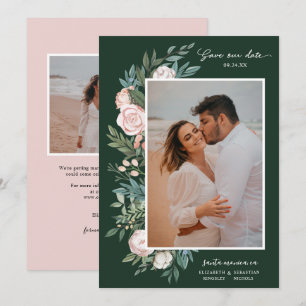 Classic Elegantes, gemaltes Foto mit 2 Farben   Gr Save The Date