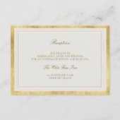 Classic Elevated Gold Ecru Frame Wedding Reception Begleitkarte (Vorderseite)