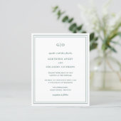 Classic Emerald Green Budget Hochzeitseinladung (Stehend Vorderseite)