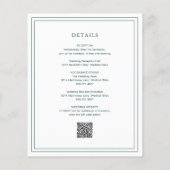 Classic Emerald Green Budget Hochzeitseinladung (Rückseite)