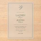 Classic Emerald Green Calligraphy Monogram Wedding Acryleinladungen (Vorderseite)