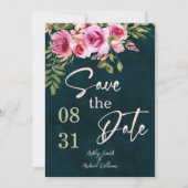 Classic Emerald Green Dunkle Moody Save the Date Einladung (Vorderseite)