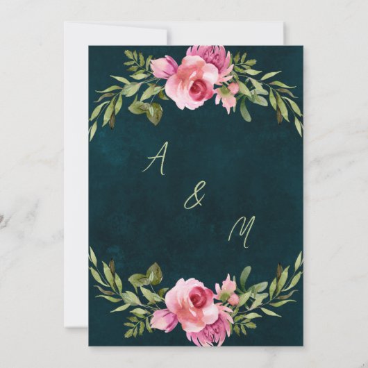 Classic Emerald Green Dunkle Moody Save the Date Einladung (Rückseite)