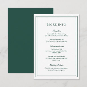 Classic Emerald Green Elegant Wedding Begleitkarte