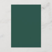 Classic Emerald Green Elegant Wedding RSVP Karte (Rückseite)