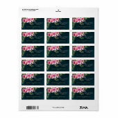 Classic Emerald Green Floral Dark Moody Wedding Adressaufkleber (Vorne)