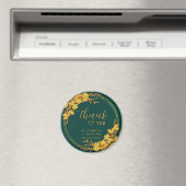 Classic Emerald Green & Gold Wedding Vielen Dank Magnet (In Situ (Geschirrspüler))