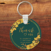 Classic Emerald Green & Gold Wedding Vielen Dank Schlüsselanhänger (Vorderseite)
