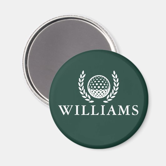 Classic Emerald Green Personalized Name Monogram Magnet (Vorderseite/Rückseite)