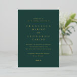 Classic Emerald Green Simple Wedding Folieneinladung<br><div class="desc">Classic wedding invitation featuring a dark background and simple text only layout. A timeless,  traditional design ideal for formal and elegant celebrations.</div>
