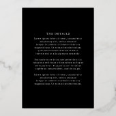 Classic Emerald Green Simple Wedding Folieneinladung (Rückseite)