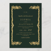 Classic Emerald Green Wedding Photo Invitation Einladung (Vorderseite)