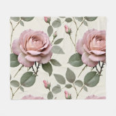 Classic English Roses In Soft Shades Of Pink  Fleecedecke (Vorderseite (Horizontal))