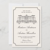 Classic Estate Illustration Wedding Save The Date (Vorderseite)
