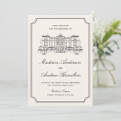 Classic Estate Illustration Wedding Save The Date (Stehend Vorderseite)