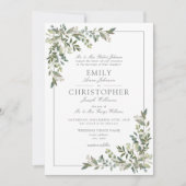 Classic Eucalyptus Botanical Sage Green Wedding Einladung (Vorderseite)