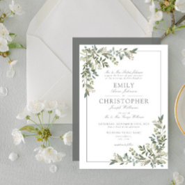 Classic Eucalyptus Botanical Sage Green Wedding Einladung