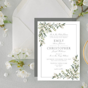 Classic Eucalyptus Botanical Sage Green Wedding Einladung