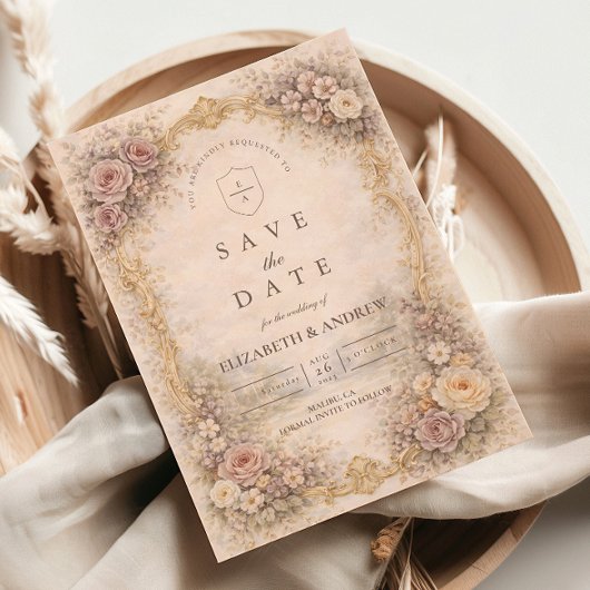 Classic European Baroque Wedding Save The Date