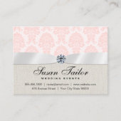 Classic Events | Luxuriös | Rosa Damask Visitenkarte (Vorderseite)