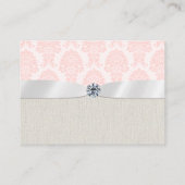 Classic Events | Luxuriös | Rosa Damask Visitenkarte (Rückseite)