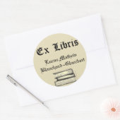 Classic Ex Libris Buchzeichen Runder Aufkleber (Umschlag)