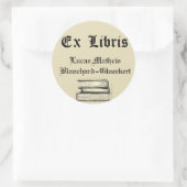 Classic Ex Libris Buchzeichen Runder Aufkleber (Tasche)