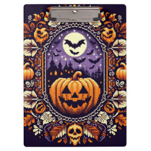 Classic Fair Isle Halloween/Pumpkin Klemmbrett