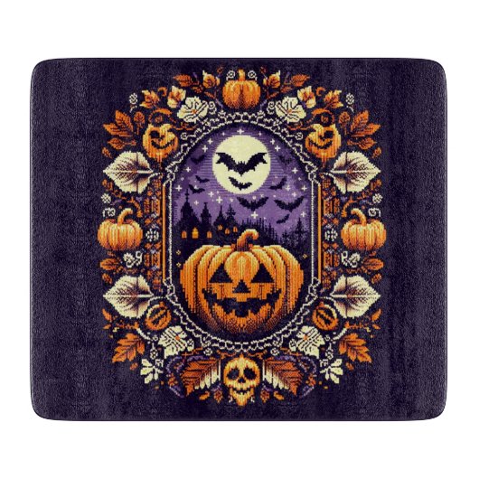 Classic Fair Isle Halloween/Pumpkin Schneidebrett (Vorderseite)
