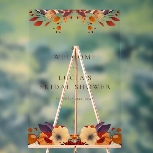 Classic Fall Dry Wildblume Brautparty Willkommen Acrylschild (Neutral)