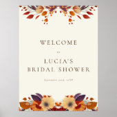 Classic Fall Dry Wildblume Brautparty Willkommen Poster (Vorne)