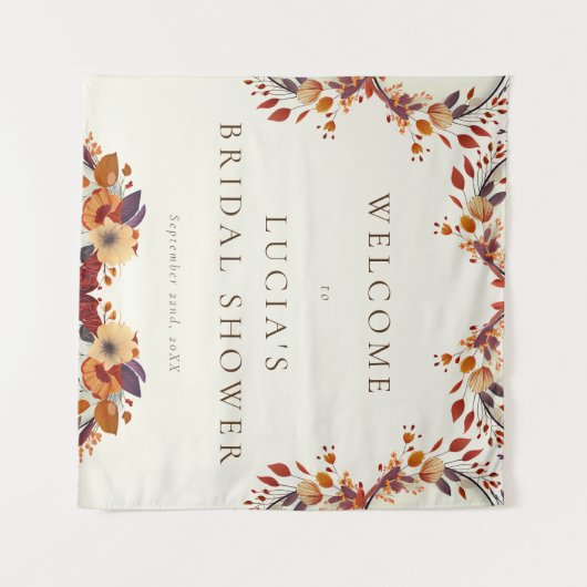 Classic Fall Dry Wildblume Brautparty Willkommen Wandteppich (Vorderseite (Horizontal))