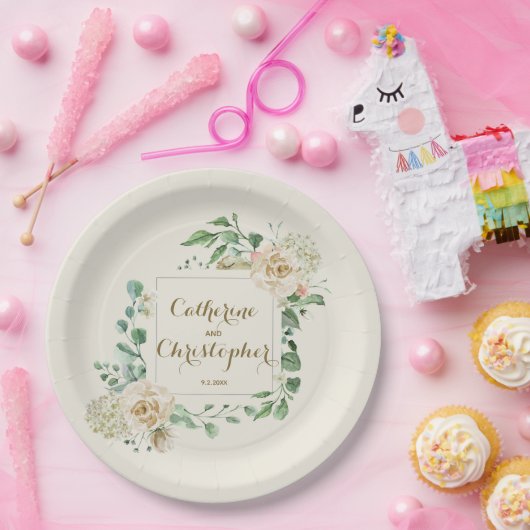 Classic Fall Winter Boho Blumenhochzeit Pappteller (Party)