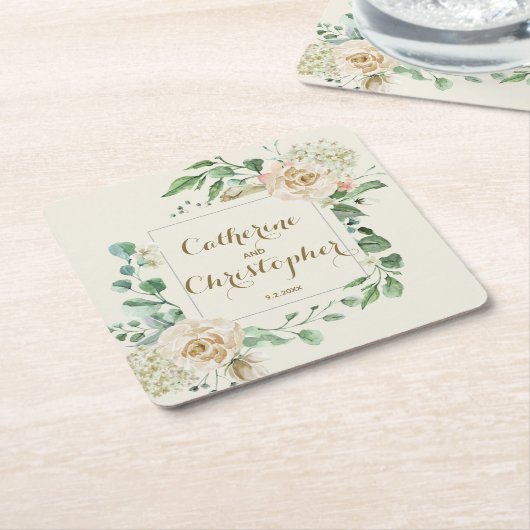 Classic Fall Winter Boho Blumenhochzeit Rechteckiger Pappuntersetzer (angewinkelt)