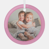 Classic Family Foto Sake Weihnachtsdekoration Ornament Aus Glas (Vorderseite)