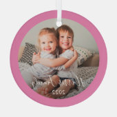 Classic Family Foto Sake Weihnachtsdekoration Ornament Aus Glas (Rückseite)