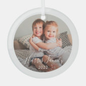 Classic Family Foto Sake Weihnachtsdekoration Ornament Aus Glas (Vorderseite)