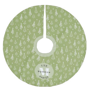 Classic Family Green Christmas Tree Polyester Weihnachtsbaumdecke