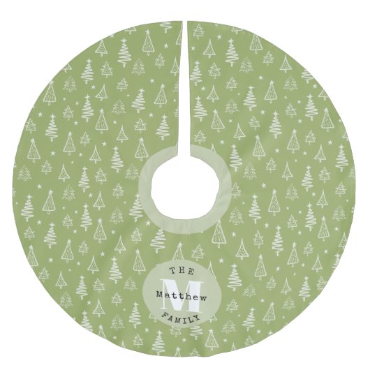 Classic Family Green Christmas Tree Polyester Weihnachtsbaumdecke (Vorderseite)