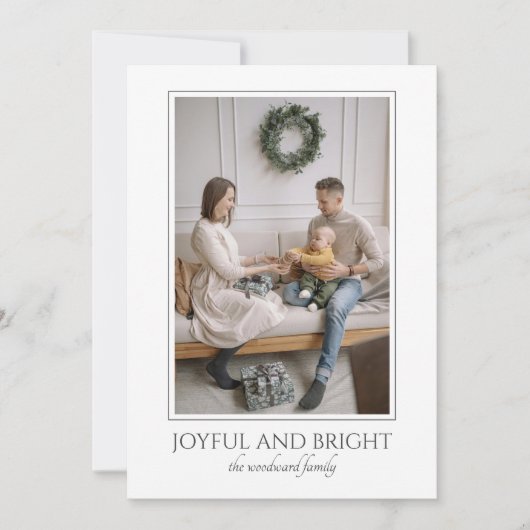 Classic Family Holiday Foto Gruß Feiertagskarte (Vorderseite)