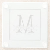 Classic Family Monogram Establishment Year Elegant Glasuntersetzer (Rückseite)