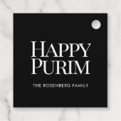 Classic Family Name Happy Purim Geschenkanhänger (Rückseite)