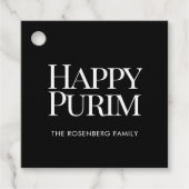 Classic Family Name Happy Purim Geschenkanhänger (Vorderseite)